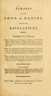 Cover of: Remarks on the book of Daniel, and on the Revelations by 