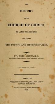 Cover of: The history of the church of Christ: On the plan of the late Rev. Joseph Milner