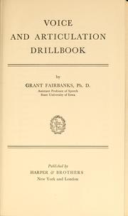 Cover of: Voice and articulation drillbook