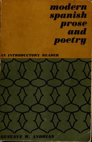 Cover of: Modern Spanish prose and poetry by Gustave W. Andrian