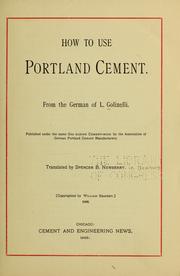 Cover of: How to use Portland cement by L. Golineili