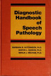 Cover of: Diagnostic handbook of speech pathology