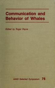Cover of: Communication and behavior of whales