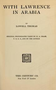 Cover of: With Lawrence in Arabia by Lowell Thomas, Sr.
