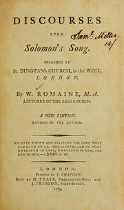 Cover of: Discourses upon Solomon's song by William Romaine