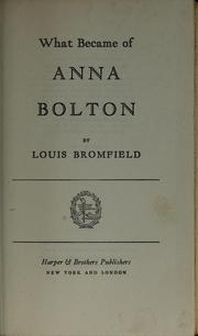 Cover of: What became of Anna Bolton