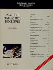 Cover of: Business math handbook: a quick reference guide to accompany Practical business math procedures