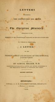 Cover of: Letters concerning the constitution and order to the Christian      Ministry by Miller, Samuel