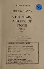 Cover of: A fountain, a house of stone: poems