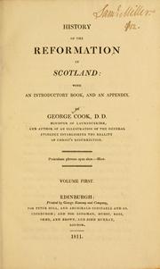 Cover of: History of the Reformation in Scotland: with an introductory book and an appendix