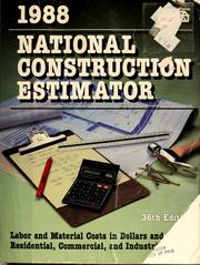 Cover of: National construction estimator, 1988