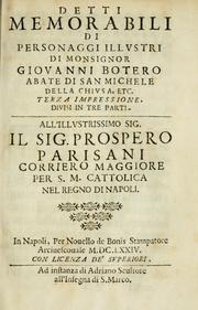Cover of: Detti memorabili di personaggi illvstri by Botero, Giovanni