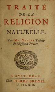 Cover of: Traité de la religion naturelle by David Martin