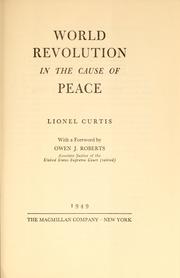 Cover of: World revolution in the cause of peace