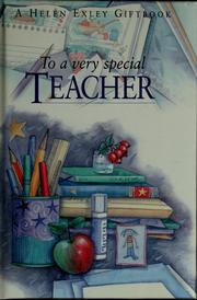 Cover of: To a very special teacher