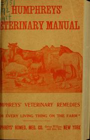 Cover of: Manual of veterinary homeopathy, comprising diseases of horses, cattle, sheep, hogs, dogs and poultry and their homeopathic treatment