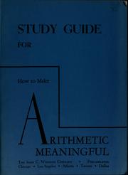 Cover of: Study guide for How to make arithmetic meaningful