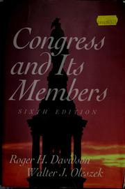 Cover of: Congress and its members by Roger H. Davidson