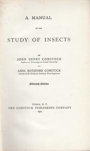 Cover of: A Manual for the Study of Insects by 