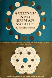 Cover of: Science and human values. by Jacob Bronowski, Jacob Bronowski