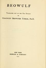 Cover of: Beowulf by Chauncey Brewster Tinker