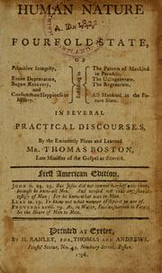 Cover of: Human nature in its fourfold state by Thomas Boston