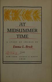 Cover of: At midsummer time: a story of Sweden