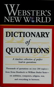 Cover of: Webster's New World dictionary of quotations