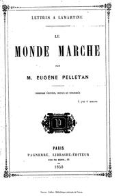 Cover of: Le monde marche: Lettres à Lamartine
