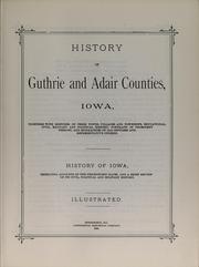 Cover of: History of Guthrie and Adair counties, Iowa by Continental Historical Co