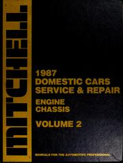 Cover of: 1987 domestic cars service & repair