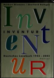 Cover of: Inventur