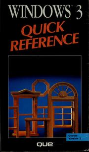 Cover of: Windows 3 quick reference by Timothy S. Stanley