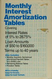 Cover of: Monthly interest amortization tables by Contemporary Books, inc
