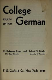 Cover of: College German