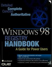 Windows 98 registry handbook by Jerry Honeycutt