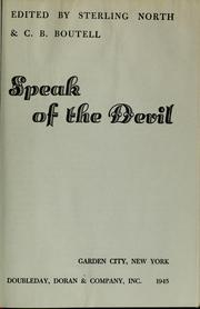 Speak of the devil by Sterling North
