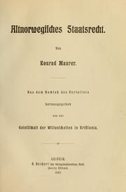 Cover of: Vorlesungen über altnordische Rechtsgeschichte