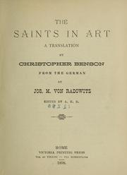 Cover of: The Saints in art by Joseph Maria Ernst Christian Wilhelm von Radowitz