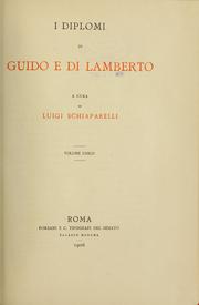 Cover of: I diplomi di Guido e di Lamberto