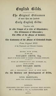 Cover of: English gilds. by Joshua Toulmin Smith