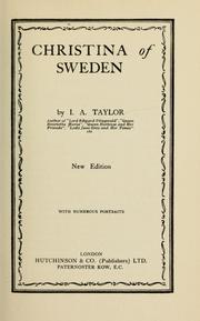 Cover of: Christina of Sweden | Taylor, Ida A.