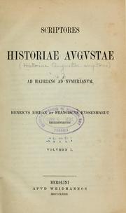 Cover of: Scriptores historiæ avgvstae ab Hadriano ad Nvmerianvm