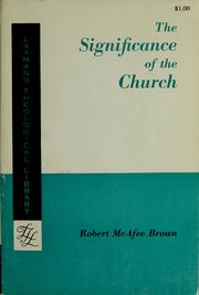 Cover of: The significance of the church.