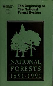 Cover of: The beginning of the National Forest System