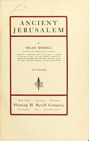 Cover of: Ancient Jerusalem