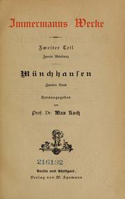 Cover of: Immermann's Werke by Karl Leberecht Immermann