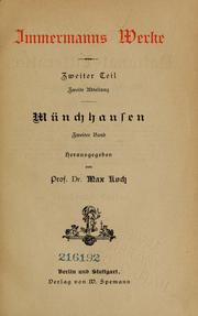 Cover of: Immermann's Werke