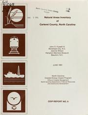 Cover of: Natural areas inventory of Carteret County, North Carolina: for the North Carolina Natural Heritage Program, Coastal Natural Area Inventory Project