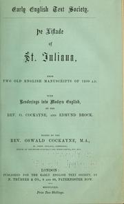 Cover of: Þe liflade of St. Juliana by Thomas Oswald Cockayne, Edmund Brock